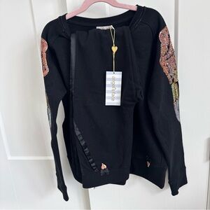 Angels  Face Black Set Sweatshirt and Pants